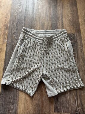 Studmuffin NYC Spike Sweat Shorts Heavy Studded Y2K Punk Gray Size Medium